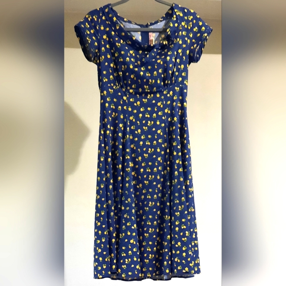 HEART of HAUTE Fit 'n Flare, Cap Sleeves Cotton Dress